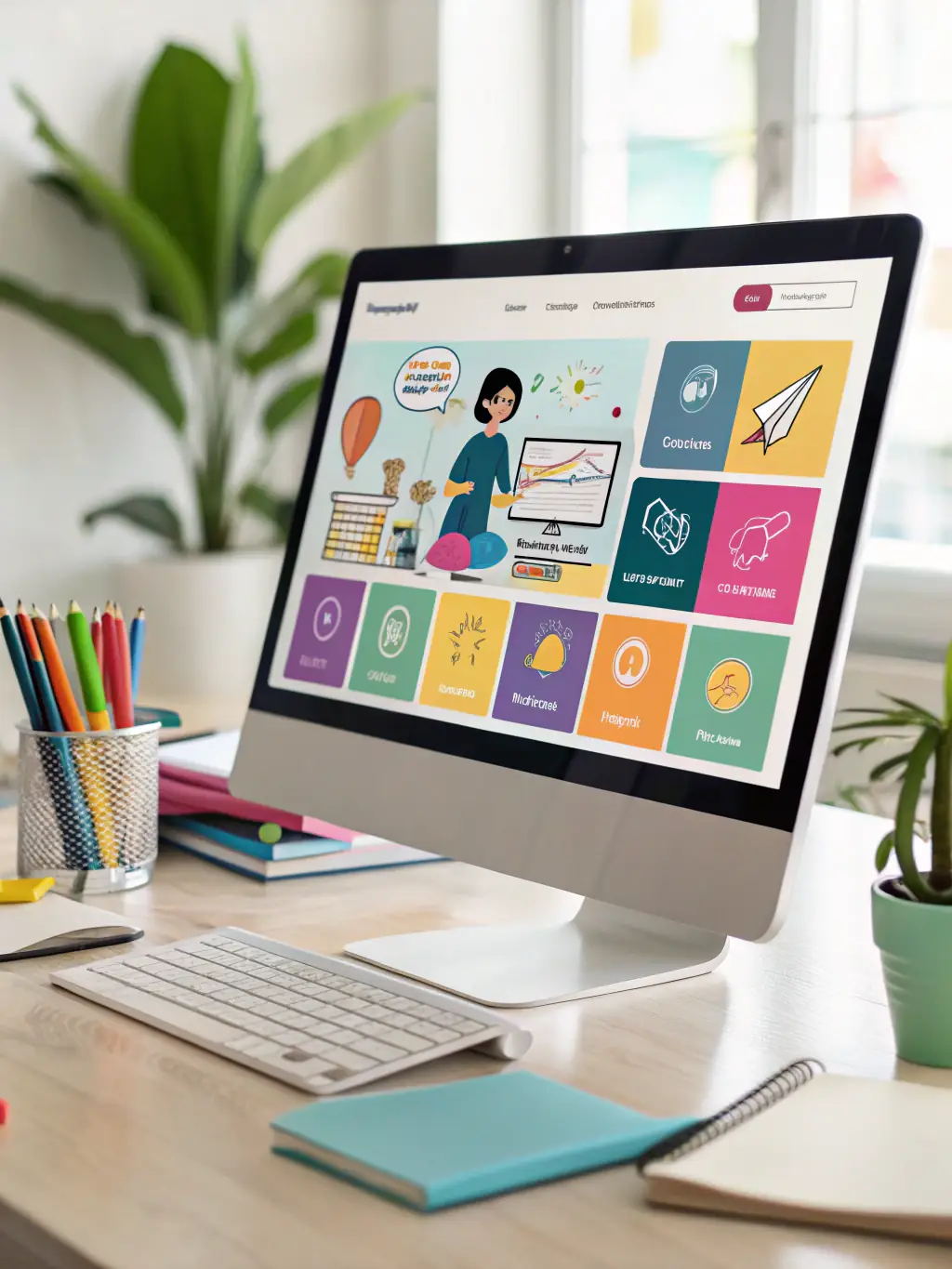 A digital illustration of various online training modules, highlighting the flexibility and accessibility of remote learning.