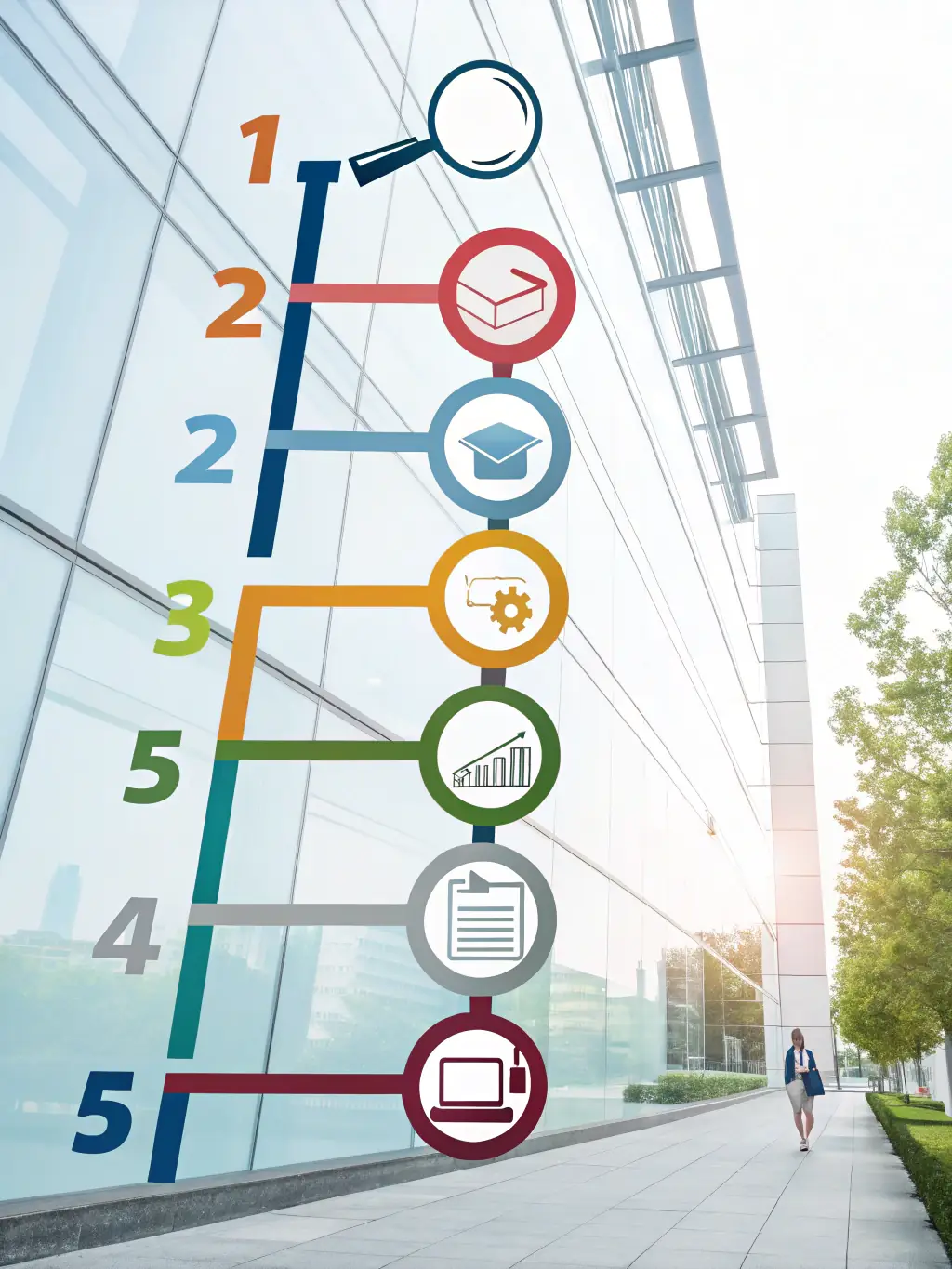 A graphic illustrating a learning path with interconnected modules, representing a journey towards mastering a specific skill set.